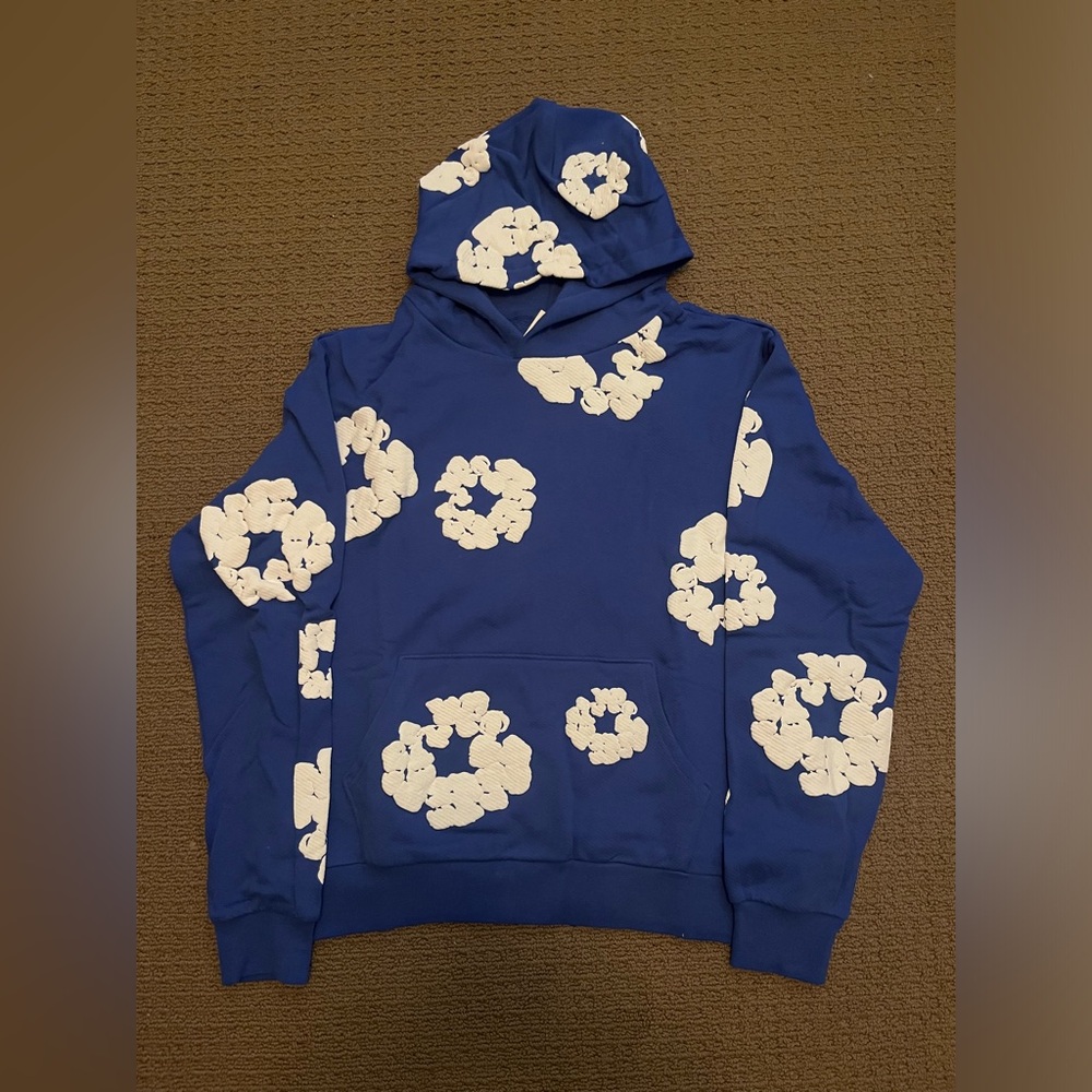 *BRAND NEW* Denim Tears Cotton Wreath “BLUE” Hoodie - Ready To Ship🚚💨 (Size L)